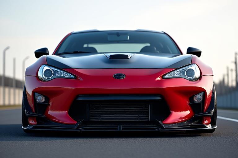 커스텀 바디킷이 장착된 스포츠카의 전면부
